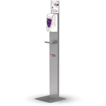 SC JOHNSON Dispenser Stand, Touch-free, 19-3/10"Wx28"Lx3"H, Silver SJNTFDISPSTAND